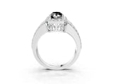 White gold Fancy Black Marquise Cut Halo Diamond Ring with Round  Split Shank and Prong Setting_51