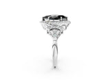 White gold Fancy Black Marquise Cut Halo Diamond Split Shank Engagement Ring with Four-Prong Setting_2