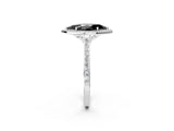 White gold Fancy Black Marquise Cut Halo Round Diamond Pavé Band with Four-Prong Setting_17
