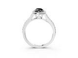 White gold Fancy Black Marquise Cut Halo Round Diamond Pavé Band with Four-Prong Setting_18