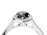 White gold Fancy Black Marquise Cut Halo Round Diamond Pavé Band with Four-Prong Setting_19