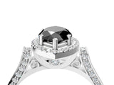 White gold Fancy Black Marquise Cut Halo Round Diamond Twist Band with Four-Prong Setting_28