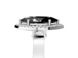 White gold Fancy Black Marquise Cut Halo Round Diamond Twist Band with Four-Prong Setting_29