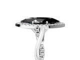 White gold Fancy Black Marquise Cut Halo Twist Band with Four-Prong Setting_89