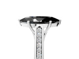 White gold Fancy Black Marquise Cut Solitaire Cathedral Diamond Engagement Ring with Channel-Set Band and Four-Prong Setting_20