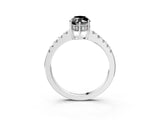 White gold Fancy Black Marquise Cut Solitaire Diamond Engagement Ring with Pavé Band and Six-Prong Setting_15