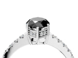 White gold Fancy Black Marquise Cut Solitaire Diamond Engagement Ring with Pavé Band and Six-Prong Setting_16