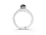 White gold Fancy Black Marquise Cut Solitaire Diamond Engagement Ring with Pavé Band and Six-Prong Setting_27