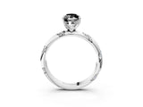 White gold Fancy Black Marquise Cut Solitaire Diamond Engagement Ring with Twisted Pave Band and Four-Prong Setting_22