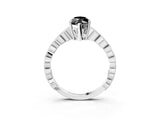White gold Fancy Black Marquise Cut Solitaire Diamond Ring with Infinity Twist Band and Four-Prong Setting_15