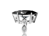 White gold Fancy Black Marquise Cut Solitaire Diamond Ring with Infinity Twist Band and Four-Prong Setting_17