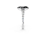 White gold Fancy Black Marquise Cut Solitaire Diamond Ring with Pave Band and Four-Prong Setting_2