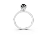 White gold Fancy Black Marquise Cut Solitaire Diamond Ring with Prong Setting and Plain Band_15