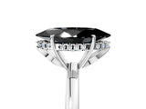 White gold Fancy Black Marquise Cut Solitaire Diamond Ring with Prong Setting and Plain Band_17