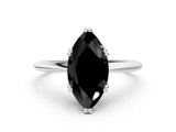 White gold Fancy Black Marquise Cut Solitaire Diamond Ring with Six-Prong Setting and Classic Band_50
