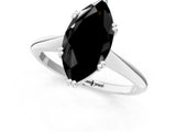 White gold Fancy Black Marquise Cut Solitaire Diamond Ring with Six-Prong Setting and Classic Band_65