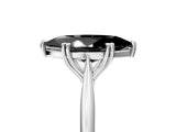 White gold Fancy Black Marquise Cut Solitaire Diamond Ring with Six-Prong Setting and Classic Band_73