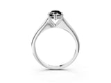 White gold Fancy Black Marquise Cut Solitaire Diamond Ring with Six-Prong Setting and Classic Band_77
