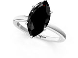 White gold Fancy Black Marquise Cut Solitaire Engagement Ring with Cathedral Band and Four-Prong Setting_1
