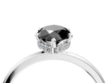 White gold Fancy Black Marquise Cut Solitaire Engagement Ring with Cathedral Band and Four-Prong Setting_4