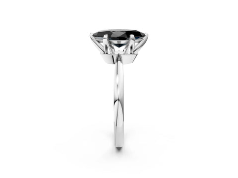 White gold Fancy Black Marquise Cut Solitaire Engagement Ring with Six-Prong Setting and Tapered Band_2