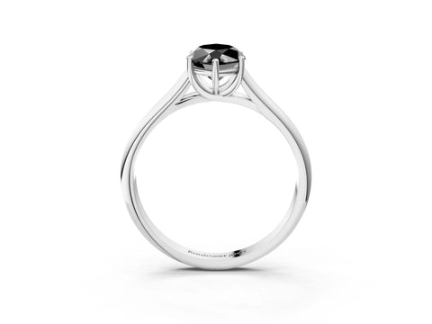 White gold Fancy Black Marquise Cut Solitaire Engagement Ring with Tapered Band and Four-Prong Setting_18
