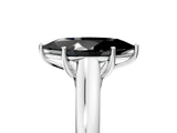 White gold Fancy Black Marquise Cut Solitaire Engagement Ring with Tapered Band and Four-Prong Setting_20