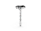 White gold Fancy Black Marquise Cut Solitaire Marquise Side Stone Prong Setting Ring_2
