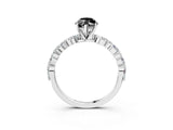 White gold Fancy Black Marquise Cut Solitaire Marquise Side Stone Prong Setting Ring_3