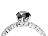 White gold Fancy Black Marquise Cut Solitaire Marquise Side Stone Prong Setting Ring_4