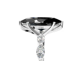 White gold Fancy Black Marquise Cut Solitaire Marquise Side Stone Prong Setting Ring_5