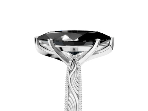 White gold Fancy Black Marquise Cut Solitaire Milgrain Engraved Band with Four-Prong Setting_17