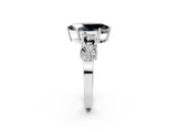 White gold Fancy Black Marquise Cut Solitaire Milgrain Leaf Band with Prong Setting_14