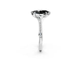 White gold Fancy Black Marquise Cut Solitaire Pavé Band with Four-Prong Setting_2