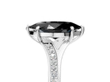 White gold Fancy Black Marquise Cut Solitaire Pavé Band with Four-Prong Setting_5