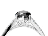 White gold Fancy Black Marquise Cut Solitaire Split Shank Pavé Diamond Engagement Ring_4