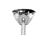 White gold Fancy Black Marquise Cut Solitaire Split Shank Pave Diamond Engagement Ring with Four-Prong Setting_29