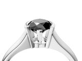 White gold Fancy Black Marquise Cut Solitaire Tension Set Diamond Ring with Split Shank Band_16