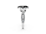 White gold Fancy Black Marquise Cut Solitaire Twist Pave Diamond Engagement Ring with Prong Setting_11