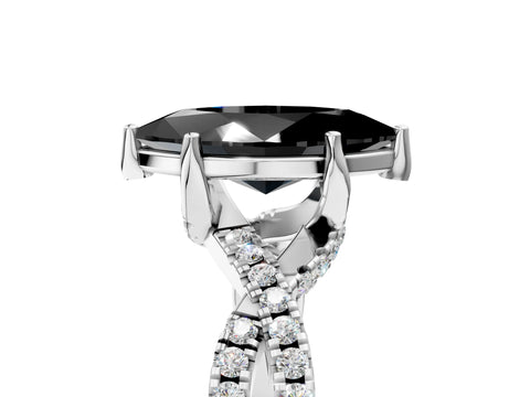 White gold Fancy Black Marquise Cut Solitaire Twist Pave Diamond Engagement Ring with Prong Setting_17