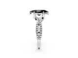 White gold Fancy Black Marquise Cut Solitaire Twist Pave Diamond Engagement Ring with Prong Setting_2