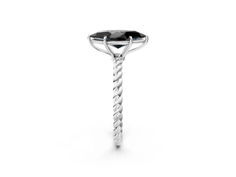 White gold Fancy Black Marquise Cut Solitaire Twisted Band 4-Prong Ring_26