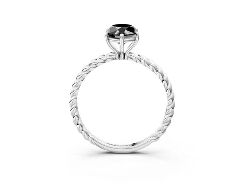 White gold Fancy Black Marquise Cut Solitaire Twisted Band 4-Prong Ring_27