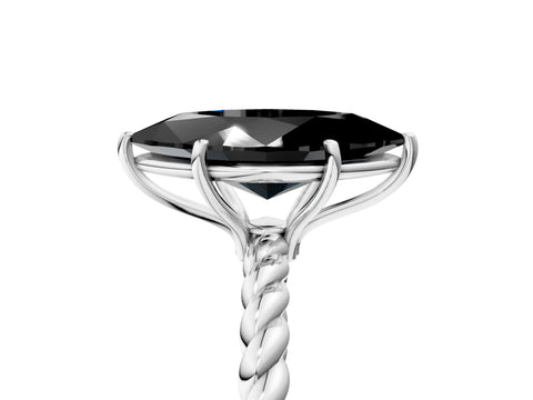 White gold Fancy Black Marquise Cut Solitaire Twisted Band 4-Prong Ring_29