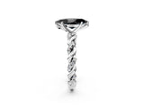 White gold Fancy Black Marquise Cut Solitaire Twisted Band with Pavé Accents and Four-Prong Setting_2