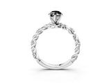 White gold Fancy Black Marquise Cut Solitaire Twisted Band with Pavé Accents and Four-Prong Setting_3