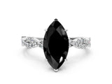 White gold Fancy Black Marquise Cut Solitaire Twisted Pave Band with Four-Prong Setting_15
