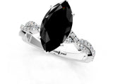 White gold Fancy Black Marquise Cut Solitaire Twisted Pave Band with Four-Prong Setting_16