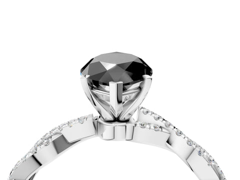 White gold Fancy Black Marquise Cut Solitaire Twisted Pave Band with Four-Prong Setting_19