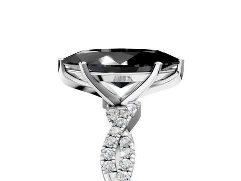 White gold Fancy Black Marquise Cut Solitaire Twisted Pave Band with Four-Prong Setting_8